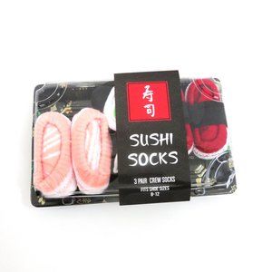 (#E-1) Sushi Socks 3 Pack Unisex Crew Socks